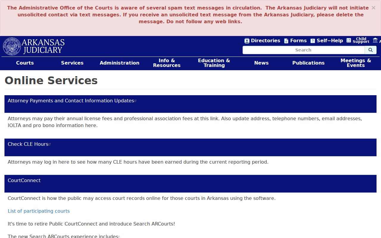 Searcy County civil docket Arkansas online services