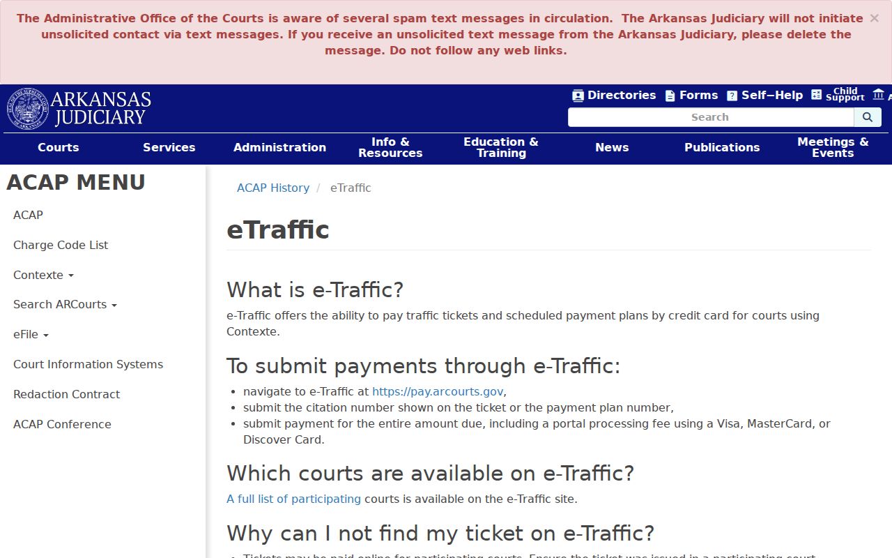 Searcy County court calendar statewide eTraffic information