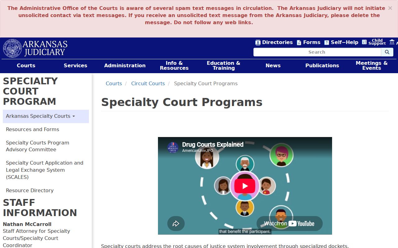 Searcy County criminal docket specialty court program overview