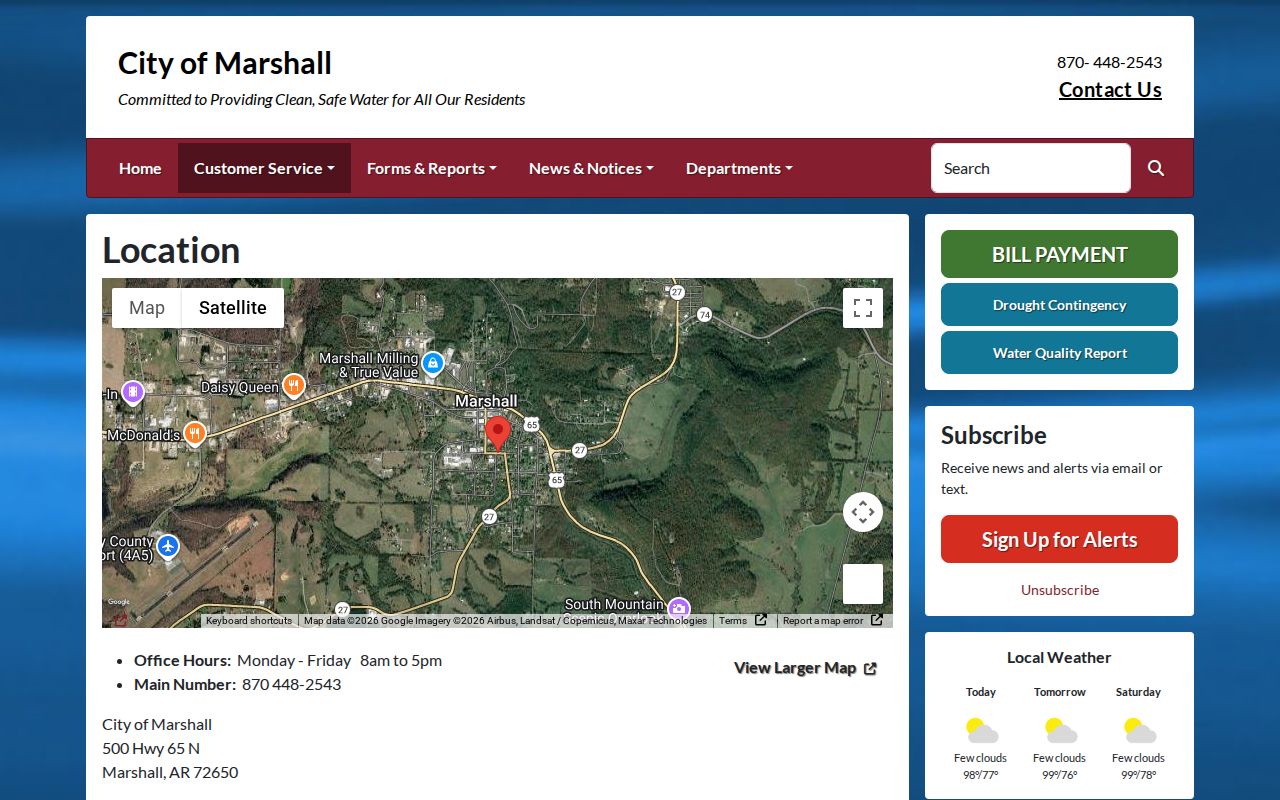 Pindall court docket travel context from the Marshall City Hall location page